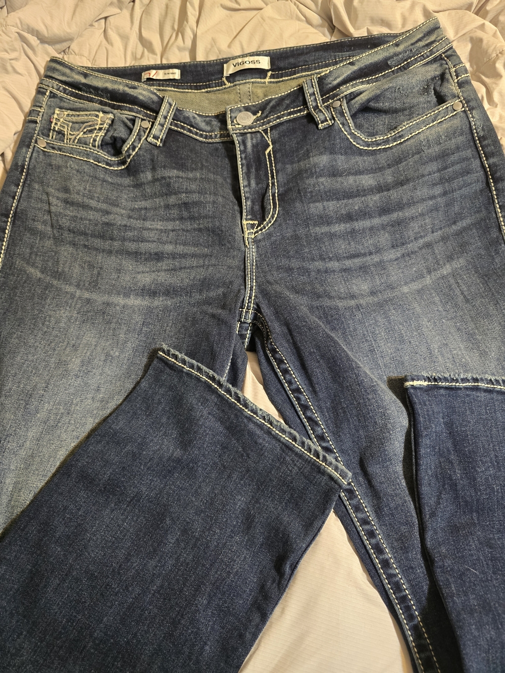 Vigoss Blue Distressed Stretch Jeans - Pair - Picture 2 of 8